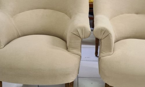 Remise en état 2 fauteuils écrus