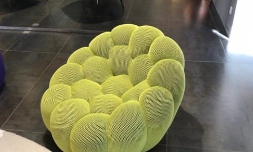 Création pouf par l'atelier artisanal